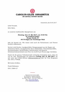 Carolus Gilde Osnabrück - Einladung zum Spargelessen am 16.05.2017-1
